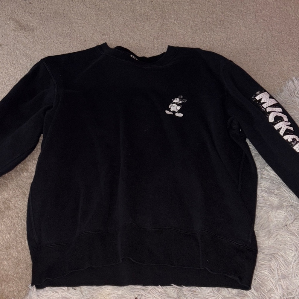 Disney Black Crewneck Sweater with Mickey Design